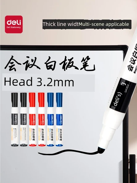 Beyaz Tahta Kalemi - 3.2mm - 10 Adet - Kırmızı - 2