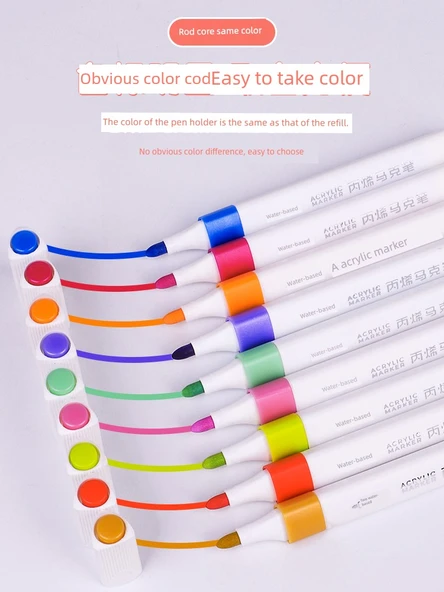 Akrilik Marker Kalem Seti - 36 Renk - Taşınabilir Kutu ve 31 Hediye - 5