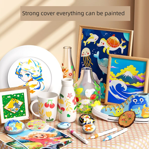 Akrilik Kalem Seti - 36 Renk - 56 Parça Set - 6