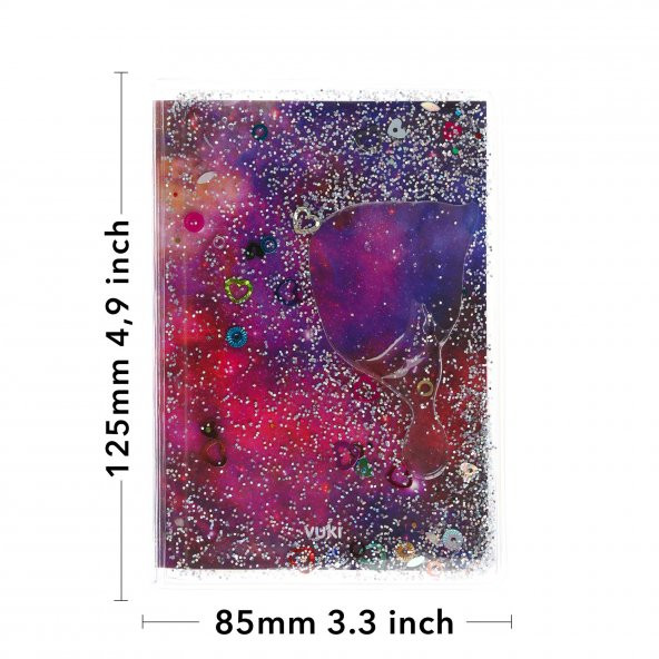 Not Defteri Boyutunda Galaxy Desen Simli ve Sulu Kapaklı Rengarenk Sayfalı Mini Defter - 3