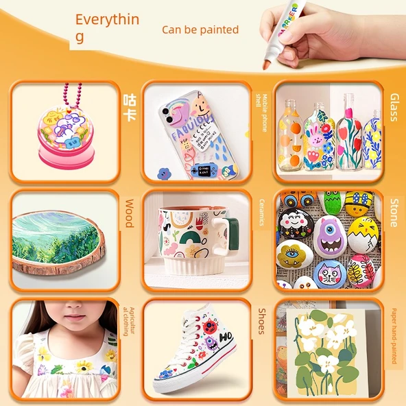 Akrilik Marker Kalem Seti - 60 Renk - Kutu ve 56 Set ile - 4