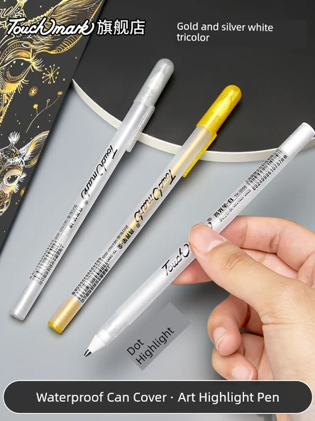 Beyaz Vurgulayıcı Kalem Seti İğne Kalemler ile - 0.8mm - 3 Paket - 2