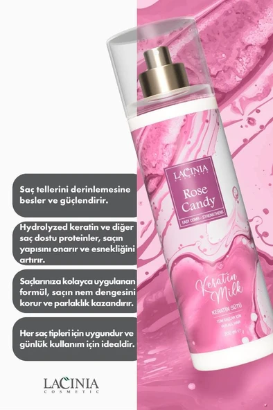 Lacinia KERATİN SÜTÜ - ROSE CANDY 200 ml - 2
