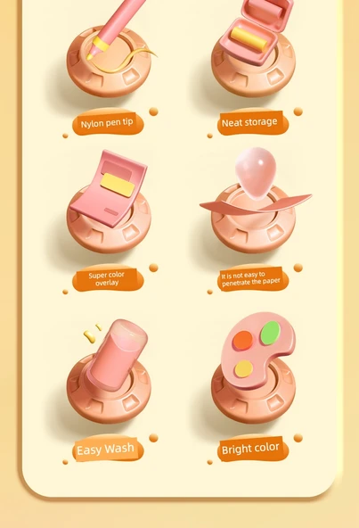 Akrilik Marker Kalem Seti - 100 Renk - Kutu ve 56 Set ile - 9