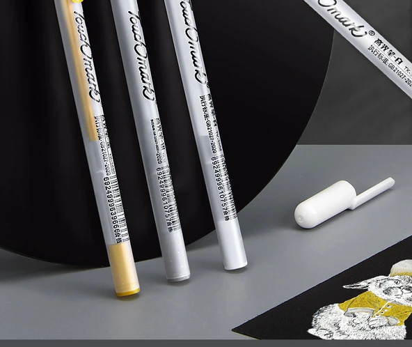 Beyaz Vurgulayıcı Kalem Seti İğne Kalemler ile - 0.8mm - 3 Paket - 8