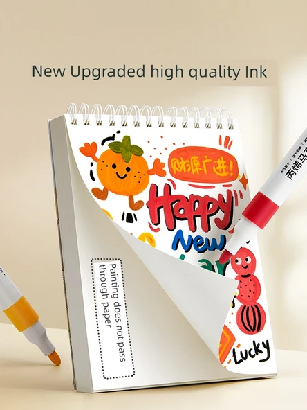 Akrilik Marker Kalem Seti - 36 Renk - Yuvarlak Sap - 32 Resim Hediyesi - 3