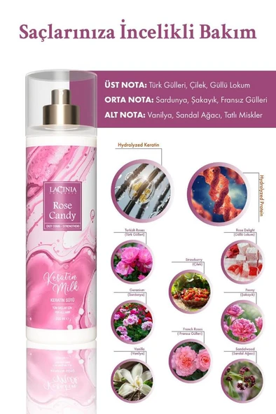 Lacinia KERATİN SÜTÜ - ROSE CANDY 200 ml - 3