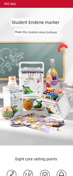 Akrilik Marker Kalem Seti - Üçgen - 48 Renk ve Kontur Kalemi - 5