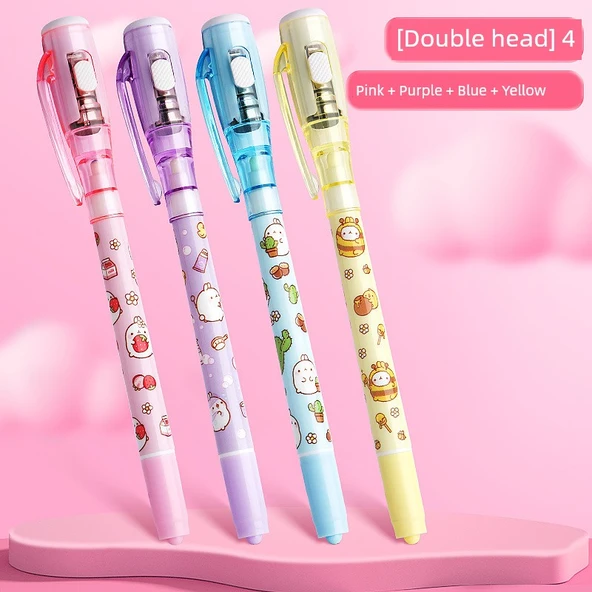 Görünmez UV Işık Marker Kalemi - 4 Çift Uçlu Tam Renk - 1