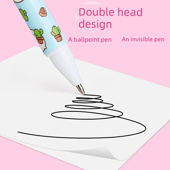 Görünmez UV Işık Marker Kalemi - 2'li Takım Pudra + Mor - 6