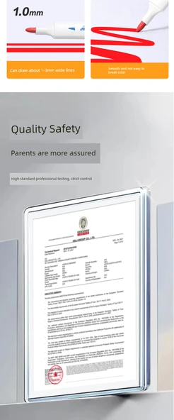 Akrilik Marker Kalem Seti - Üçgen - 60 Renk ve Kontur Kalemi - 11