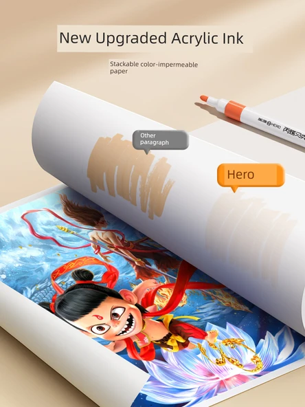 Akrilik Marker Kalemler - 48 Renk - Gelişmiş Set/56 Parça - Basma Gerektirmeyen - 6