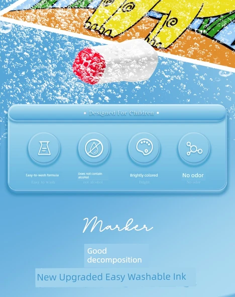 Çift Uçlu Sulu Boya Kalemi Seti - 24 Renk Pembe Silindirik - 12