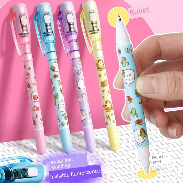 Görünmez UV Işık Marker Kalemi - 4 Çift Uçlu Tam Renk - 3