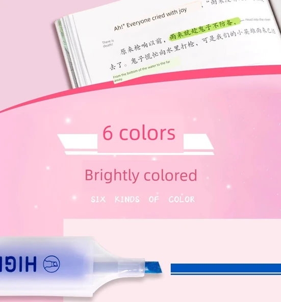 Fluoresan Marker Kalem Seti - 6 Parça - Sarı 2, Mavi 2, Turuncu 2 - 8