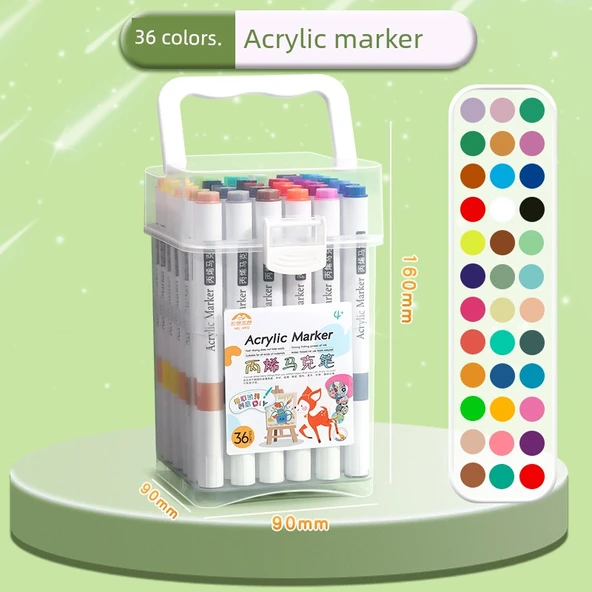 Akrilik Marker Kalem Seti - 36 Renk - Gelişmiş Depolama Kutusu - Resim 1