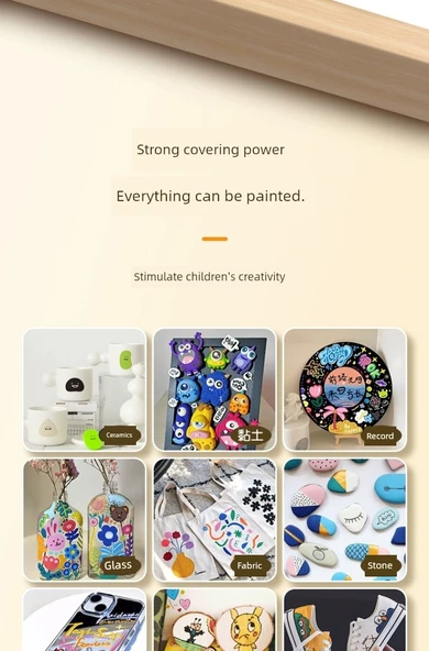 Akrilik Marker Kalemler - 48 Renk - Gelişmiş Set/56 Parça - Basma Gerektirmeyen - 12