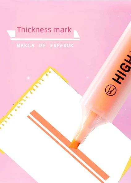 Fluoresan Marker Kalem Seti - 6 Parça - Sarı 2, Mavi 2, Turuncu 2 - 10