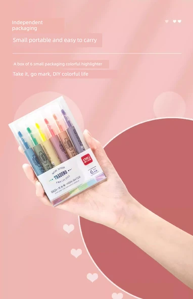 Fluoresan Kalem - Pembe 3 Adet - Resim 12