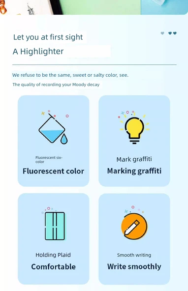 Fluoresan Kalem - Pembe 3 Adet - Resim 8