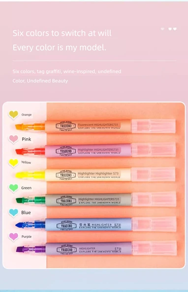 Fluoresan Kalem - Pembe 3 Adet - Resim 10