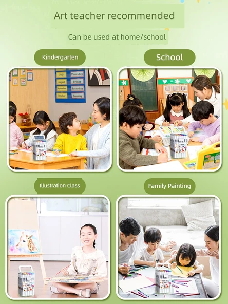 Akrilik Marker Kalem Seti - 120 Renk Panda - Gelişmiş Depolama Kutusu - 6