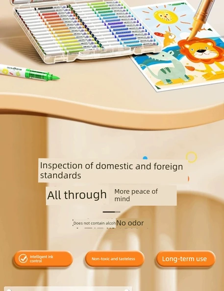 Akrilik Marker Kalem Seti - Peynir Paketi Aslan 24 Renk - Akıllı Mürekkep Kontrolü - 8