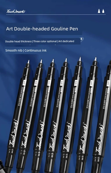 Çift Uçlu Kalem - Su Bazlı Kırmızı 12 - 6