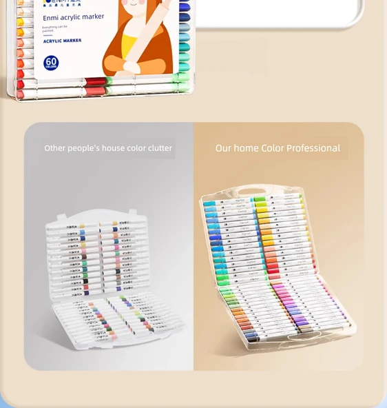 Akrilik Marker Kalemi - Tek Uç - 80 Renk - 10