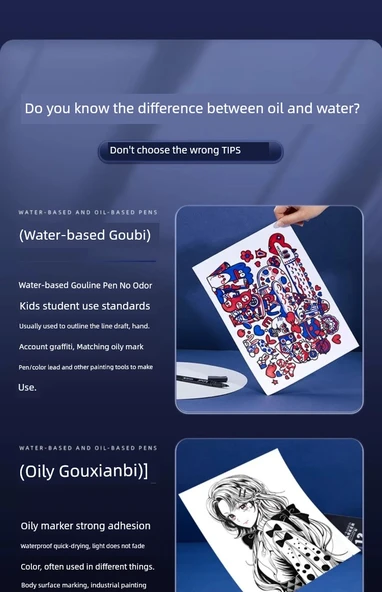 Çift Uçlu Kalem - Su Bazlı Kırmızı 12 - 8