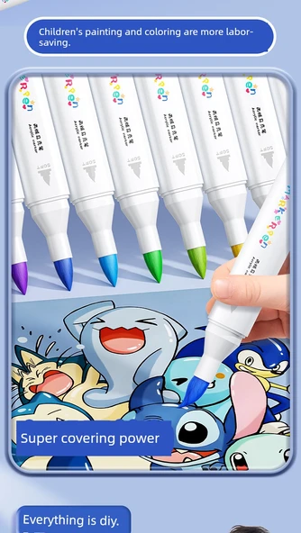 Akrilik Kalem Seti - 120 Renk Astronot - Tek Uç - Upgrade Miktar - 11