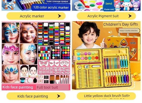 Akrilik Marker Kalem Seti - 48 Renk Astronot ve Kozmetik Çantası - 7