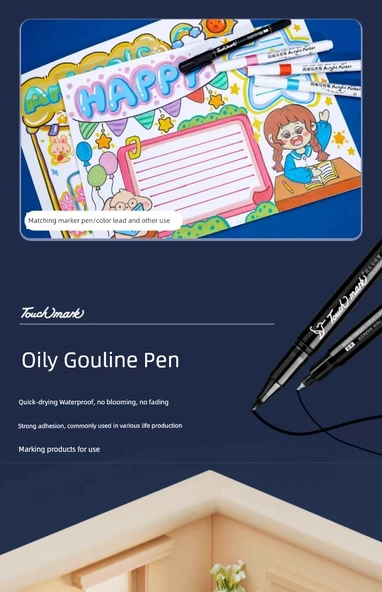 Çift Uçlu Kalem - Su Bazlı Kırmızı 12 - 12