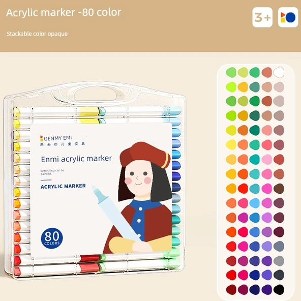 Akrilik Marker Kalemi - Tek Uç - 80 Renk - 1