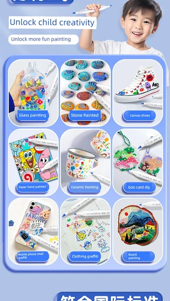 Akrilik Kalem Seti - 120 Renk Astronot - Tek Uç - Upgrade Miktar - 12