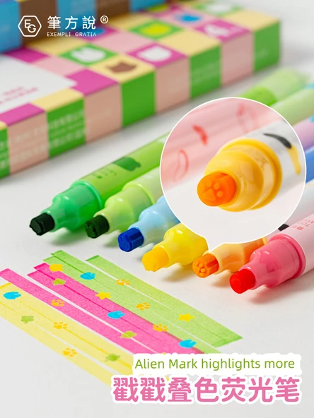 Yığılabilir Renkli Flüoresan Marker Kalemler - 1 Kutu Fondöten - 2