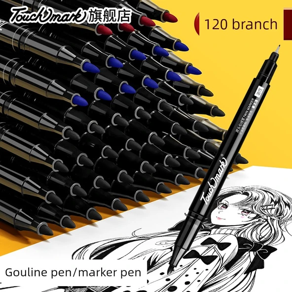 Çift Uçlu Kalem - Su Bazlı Kırmızı 12 - 2