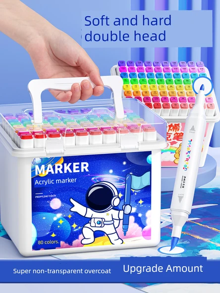 Akrilik Kalem Seti - 120 Renk Astronot - Tek Uç - Upgrade Miktar - 2