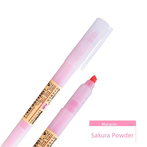 Fluoresan Vurgulayıcı Kalem - Macaron Kiraz Tozu - 1