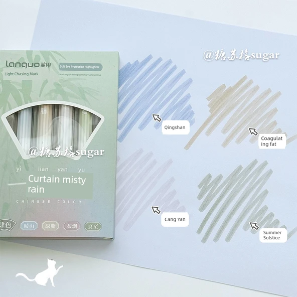 Ulusal Tarz Fluoresan Kalem - Sonbahar Çiğliği kalın 4 adet/kutu - 5