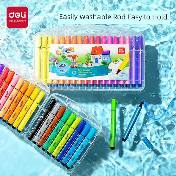 Sulu Boya Kalemleri - 18 Renk - Kalın Sap - 2 Boyama Kitabı ve Gouline Kalem ile - 2