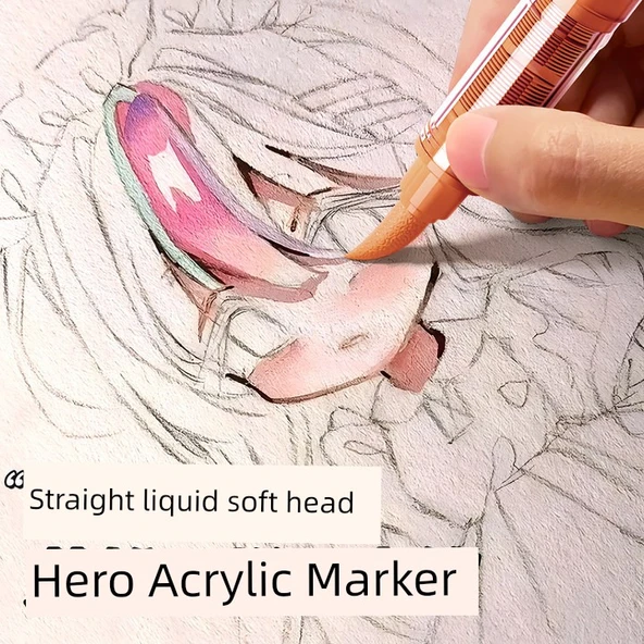 Akrilik Marker Kalemi Seti - 9 Renk Vitalite Sıcak Sistemi - 2