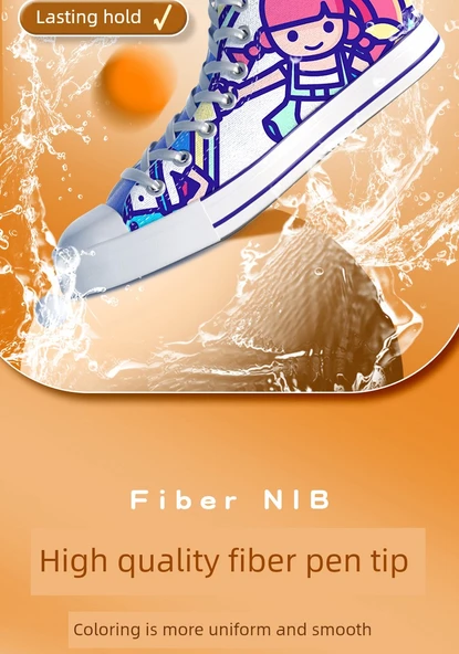 Üçgen Tutacaklı Marker Kalemi - 18 Renk - 12