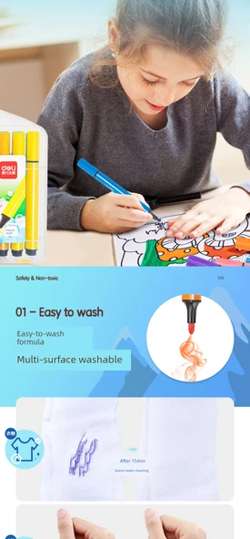 Sulu Boya Kalemleri - 18 Renk - Kalın Sap - 2 Boyama Kitabı ve Gouline Kalem ile - 10