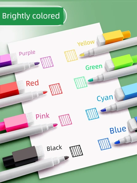 Silinebilir Beyaz Tahta Kalemleri - Manyetik Olmayan Renk 48 - 10