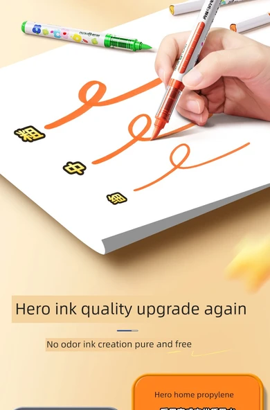 Akrilik Marker Kalem Seti - Küçük Aslan 48 Renk - Akıllı Mürekkep Kontrolü - 12