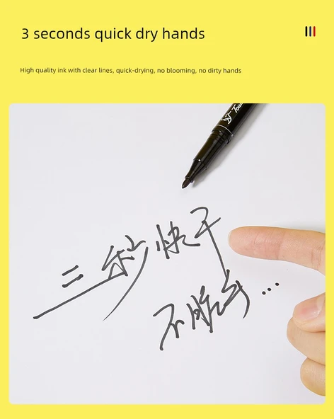 Çift Uçlu Sanat Marker Kalemi - Yağlı Kırmızı 12 (1 Kutu) - 11