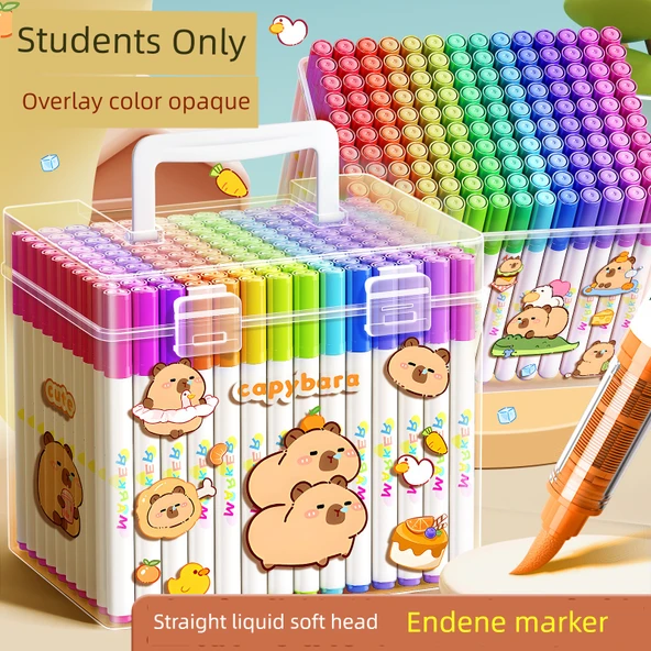Akrilik Marker Kalem Seti - 48 Renk [53 Parça Set] - Akıllı Mürekkep Kontrolü - 2