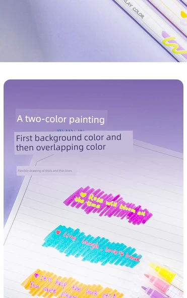 Fluoresan Kalem Seti - Yaz Güneşli [4 Renk] Koyu + 100 İndeks Postası - Resim 8