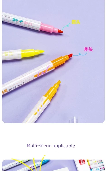 Fluoresan Kalem Seti - Yaz Güneşli [4 Renk] Koyu + 100 İndeks Postası - Resim 11